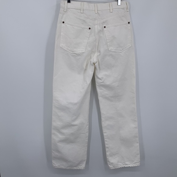 Reformation Jeans Cowboy high rise straight leg white distressing knee new 29 - Picture 4 of 7